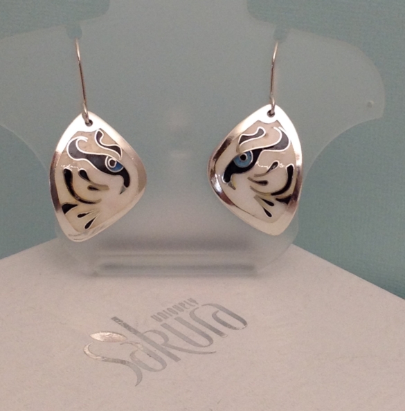 White Tiger earrings